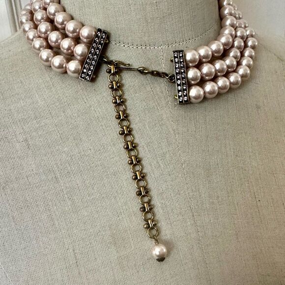 Heidi Daus "Secret Garden" Triple Strand Pearl Statement Necklace - Picture 6 of 12